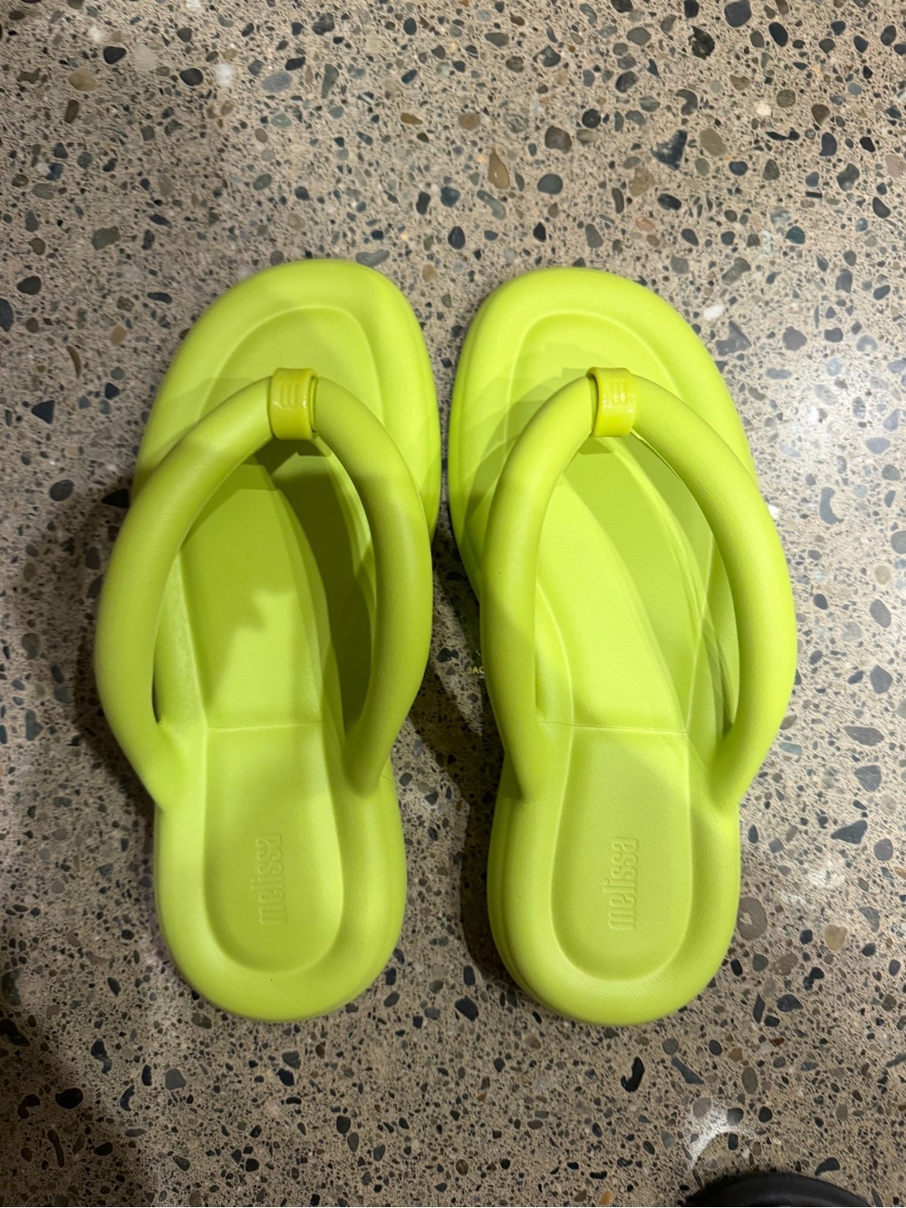 Melissa Bright Lime Platform Thong Sandals
